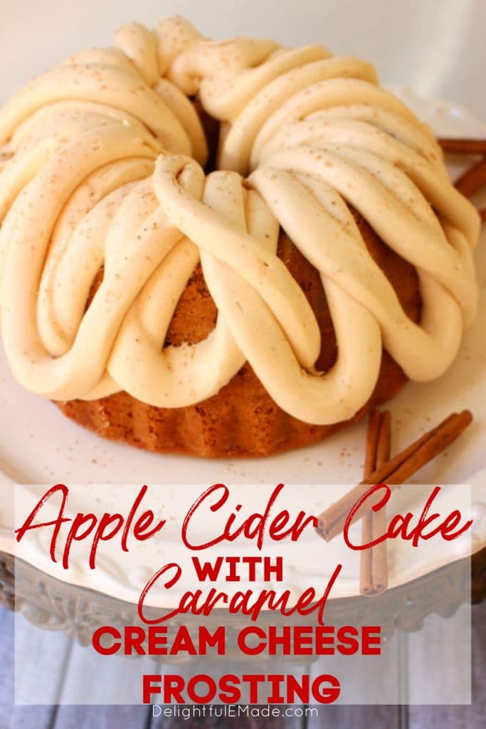 Apple Cider Cake with Caramel Cream Cheese Frosting