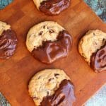 Chocolate Dipped Peanut Butter Chocolate Chip Cookies