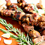 Grilled Mushroom & Sirloin Skewers with Rosemary Shallot Marinade