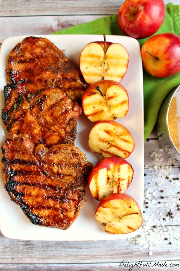 The ultimate recipe for glazed pork chops! Coated with an apple cider glaze, and grilled to perfection, these sweet and savory grilled pork chops are perfect any time you're in the mood for meat!