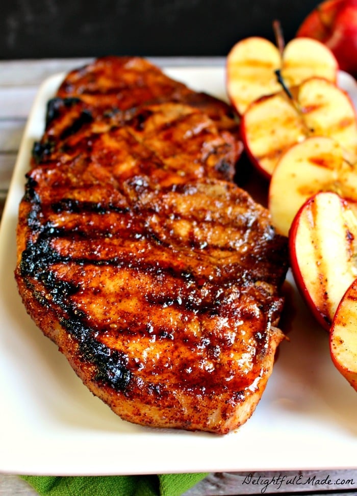 The ultimate recipe for glazed pork chops! Coated with an apple cider glaze, and grilled to perfection, these sweet and savory grilled pork chops are perfect any time you're in the mood for meat!