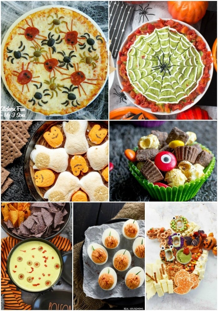 Celebrate Halloween with these Spooktacular Halloween Party Foods!  I've gathers some of the very best Halloween party appetizers, snacks, drinks, and desserts to make your party the best in town!