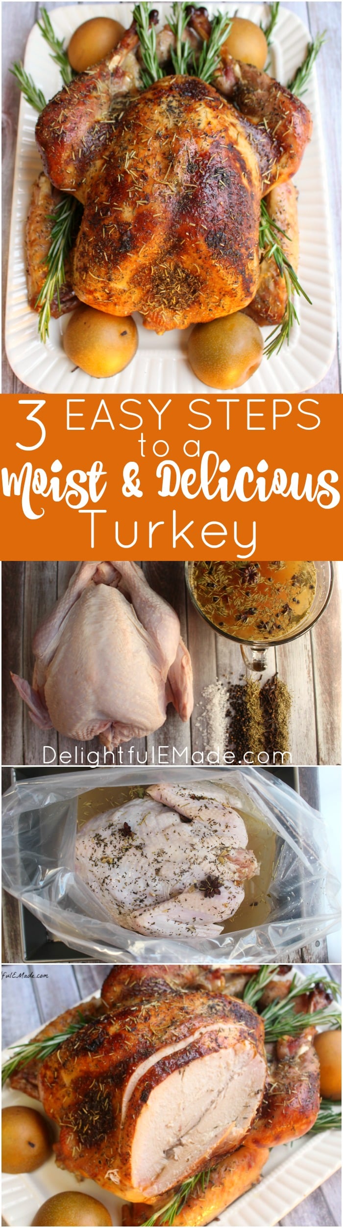 3 Easy Steps To A Moist And Delicious Turkey - Delightful E Made