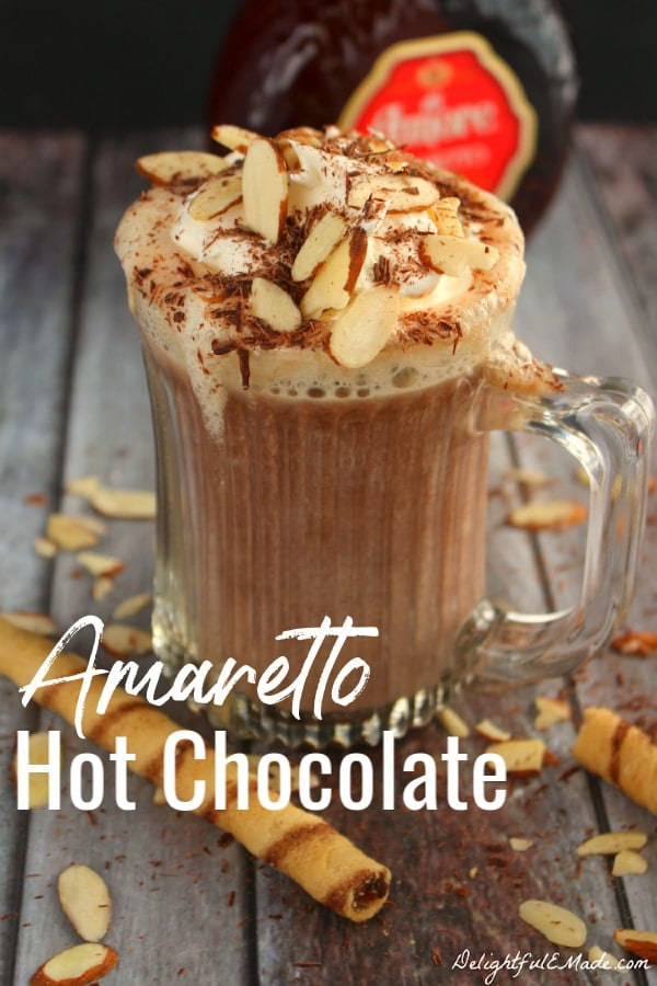 Amaretto Hot Chocolate - {The perfect Boozy Hot Chocolate recipe!}