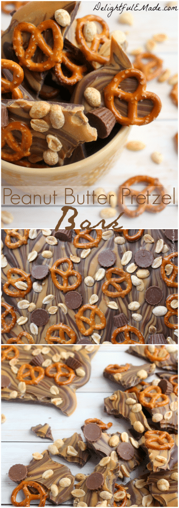 This Peanut Butter Pretzel Bark is perfect to satisfy any craving for chocolate and peanut butter! An amazing salty-sweet treat!
