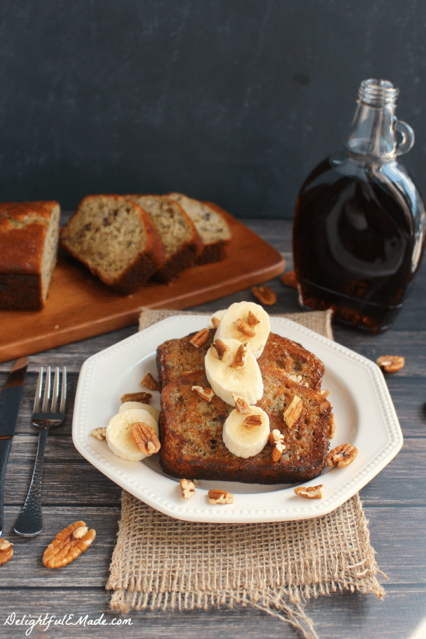 A simple, easy French toast recipe made with thick slices of moist, delicious banana bread, its the ultimate breakfast or brunch dish!
