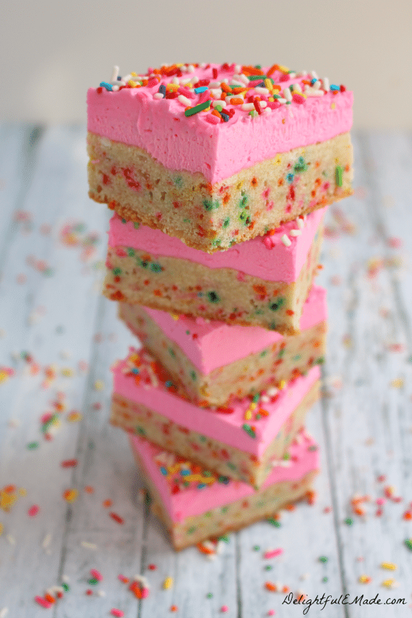 Funfetti Frosted Sugar Cookie Bars - The BEST Sugar Cookie Bars!