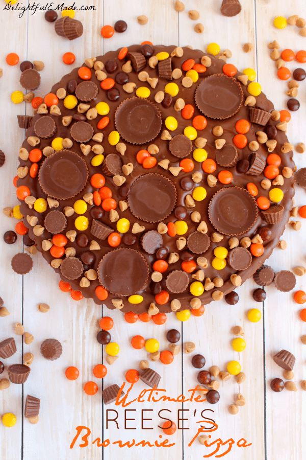 Loaded with REESE'S Pieces, Peanut Butter Cups, Mini's, Peanut Butter Chips, and a chocolate peanut butter frosting, this brownie is the perfect snack time treat!