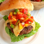 Fire up the grill, its time for some amazing burgers! Salsa made with delicious tomatoes, peppers, onions and garlic, along with pepper jack cheese bring serious flavor and freshness to our favorite summertime staple!