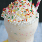 Want to celebrate with a fun, delicious drink? Made with creamy, delicious vanilla ice cream, lots of sprinkles and a few other goodies, this can be a cocktail or dessert that everyone will love!