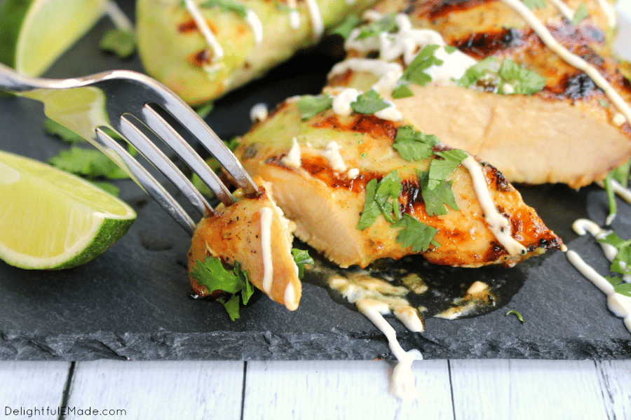 Fire up the grill, its time for some amazing cilantro lime chicken!  Marinated with cilantro, lime juice and a spicy habanero chili sauce, this verde grilled chicken recipe will bring the heat.