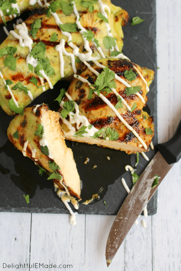 Fire up the grill, its time for some amazing cilantro lime chicken!  Marinated with cilantro, lime juice and a spicy habanero chili sauce, this verde grilled chicken recipe will bring the heat.