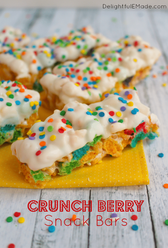 Your favorite breakfast cereal made into a fun, delicious snack bar! A fun, easy treat that comes together quickly, it will be a new favorite after-school snack and lunch box treat. Great to make with your kids, too!