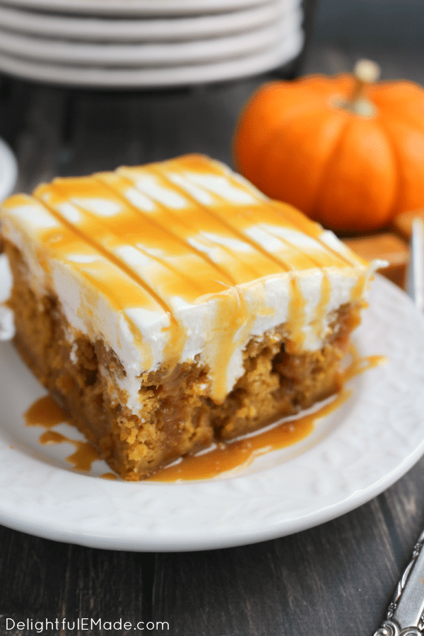 Pumpkin Caramel Cream Cheese Poke Cake Easy Recipe With {video}