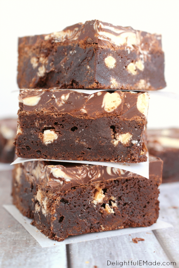 M&M Fudge Brownies {A Triple Chocolate Easy Fudge Brownie}