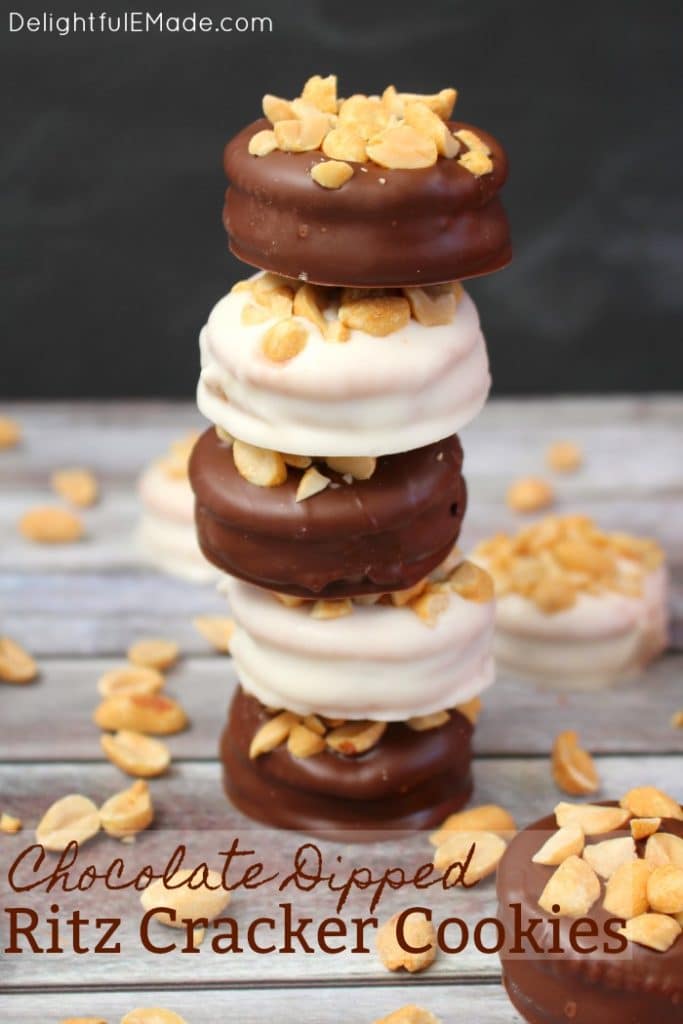 Chocolate Dipped Ritz Cracker Cookies - Delightful E Made