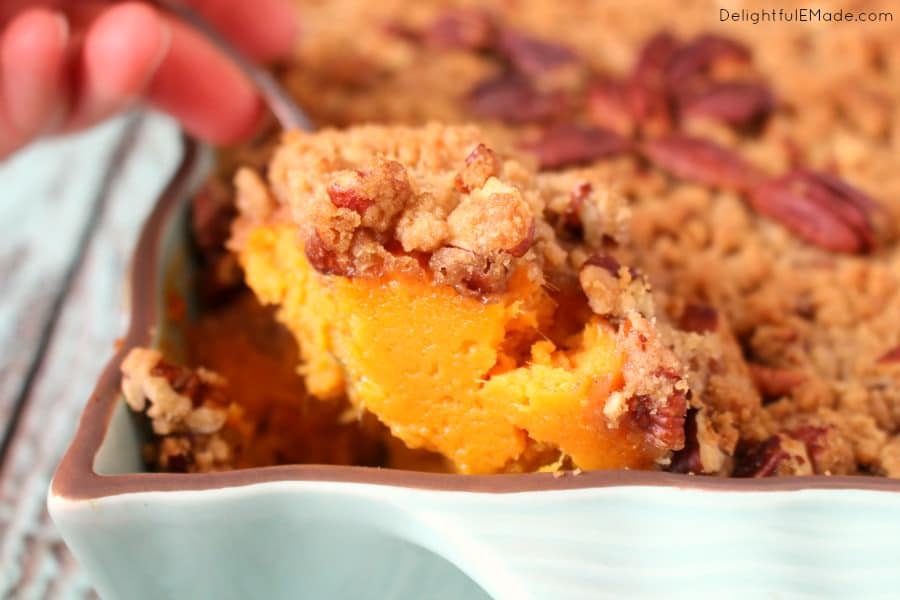 If you love Ruth Chris Sweet Potato Casserole, you can now have it at home! Ruth's Chris restaurants are famous for this amazing Sweet Potato Casserole with pecans.