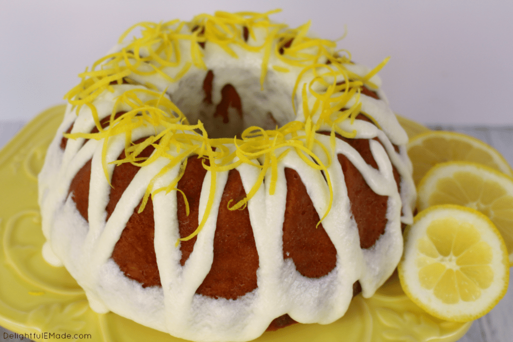 The ultimate lemon dessert! This super moist Lemon Bundt Cake is perfect for just about any occasion! Wonderful as a dessert or great as a sweet Brunch treat. Top with whipped cream or serve with berries for an amazing slice of cake.