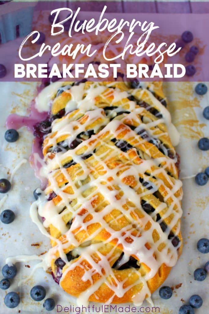 Meet your new favorite breakfast treat!  This super-simple Blueberry Breakfast Braid is made from simple, store-bought crescent sheets, along with fresh blueberries, almonds and cream cheese.  No one will ever know this Blueberry Crescent Braid didn't come from a fancy bakery!