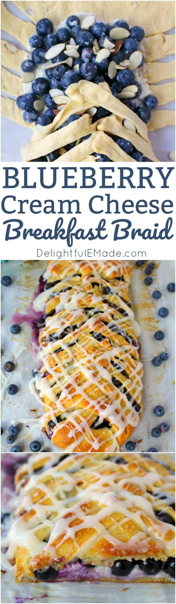 Blueberry Cream Cheese Breakfast Braid - Delightful E Made