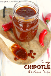 The perfect recipe for smokey, spicy & sweet barbecue sauce! Fantastic for burgers, chicken, pork chops and ribs, this simple BBQ sauce will be your new go-to recipe for grilling season!
