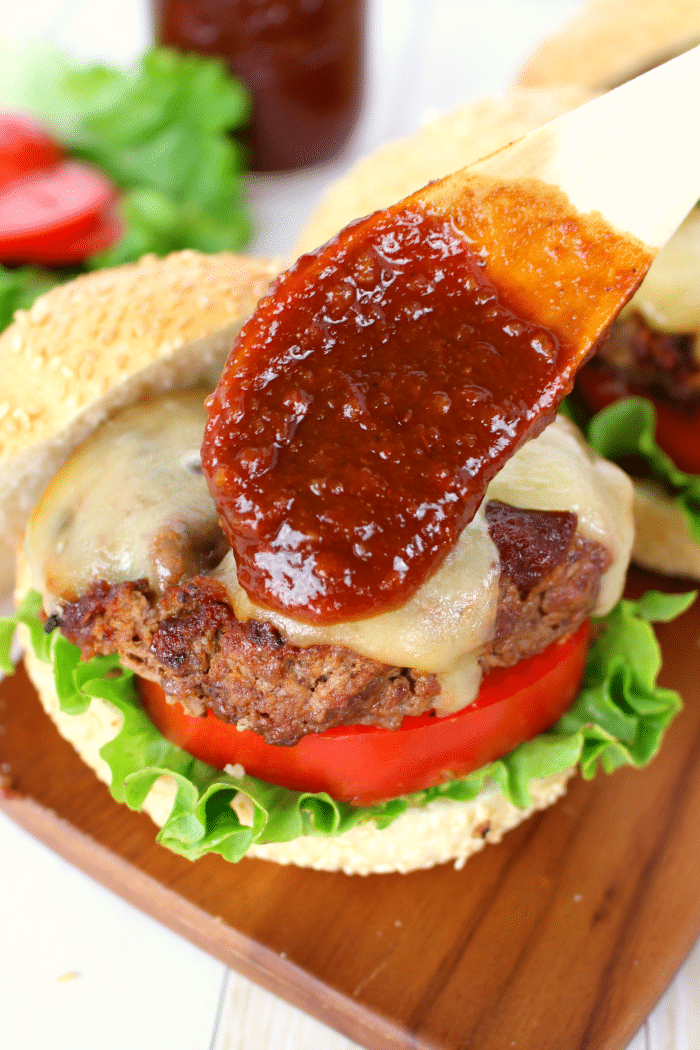 The perfect recipe for smokey, spicy & sweet barbecue sauce! Fantastic for burgers, chicken, pork chops and ribs, this simple BBQ sauce will be your new go-to recipe for grilling season!