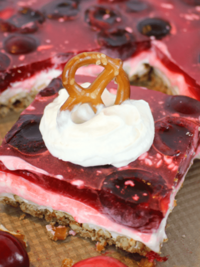 Cherry Jello Pretzel Salad