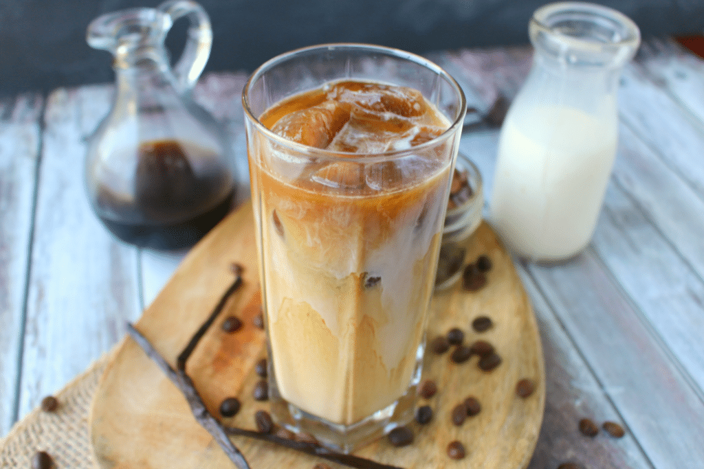 Iced Coffee with Vanilla Bean Coffee Ice Cubes Recipe