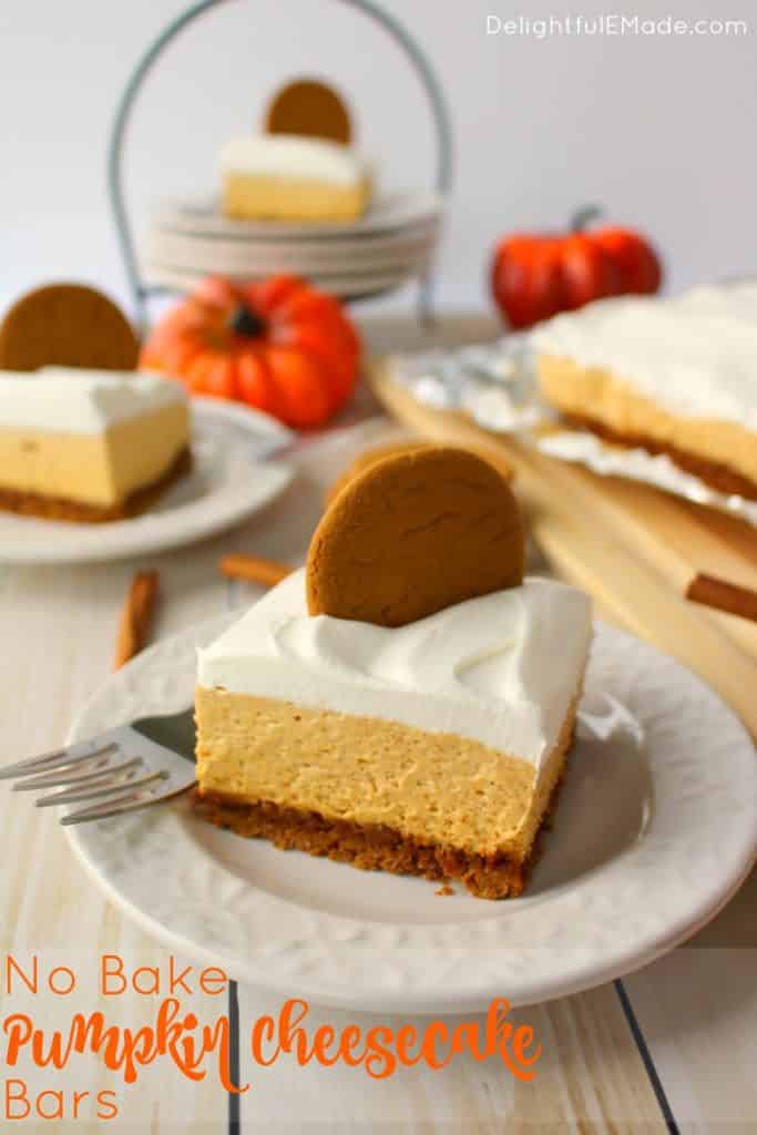 No Bake Pumpkin Cheesecake Bars Best Pumpkin Cheesecake Bars