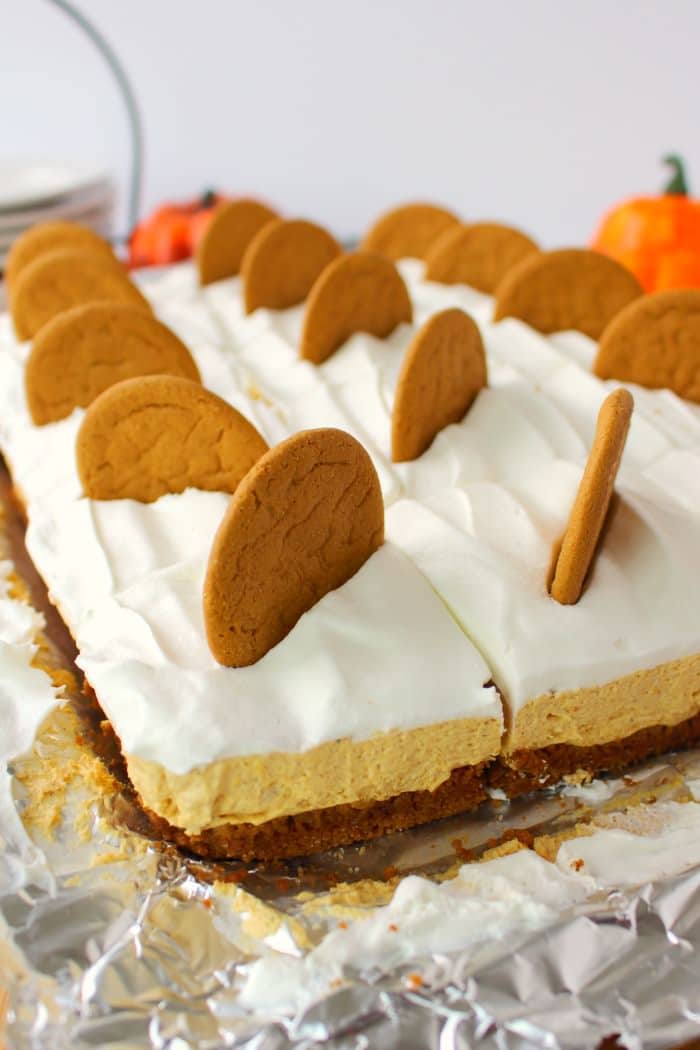 No Bake Pumpkin Cheesecake Bars - BEST pumpkin cheesecake bars!