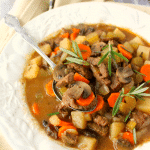Can you think of anything more comforting that a warm bowl of beef stew? This easy slow cooker recipe is a delicious dinner option for any night of the week. This recipe uses tender, delicious sirloin, along with big chunks of carrots, celery, potatoes and mushrooms. The ultimate comfort food for a cold day!