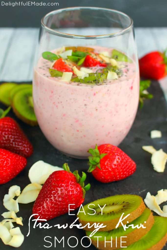 Easy Strawberry Kiwi Smoothie - Delightful E Made