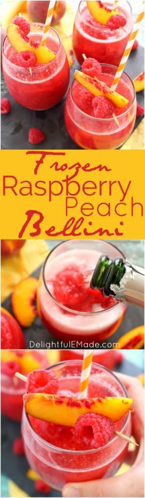 Frozen Raspberry Peach Bellini - Delightful E Made