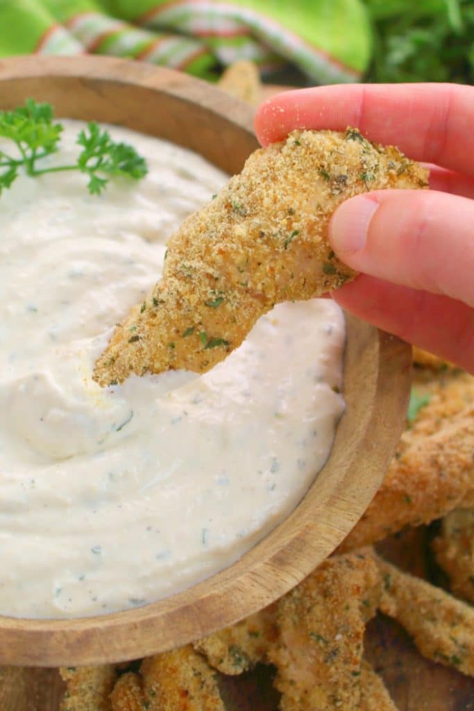 Do your kids eat chicken tenders like they're going out of style? Then these baked Parmesan Ranch Chicken Tenders are definitely for you! Baked with a Parmesan ranch coating, these chicken tenders are easy to make and come out of the oven crispy and loaded with flavor!