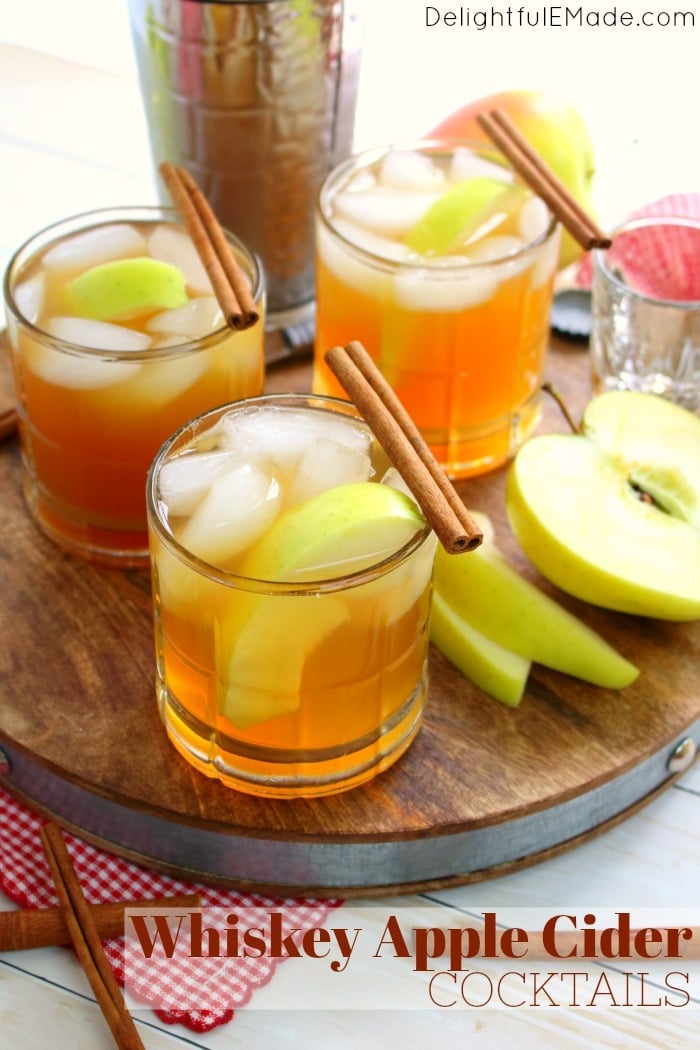 Whiskey Apple Cider Cocktail - Delightful E Made