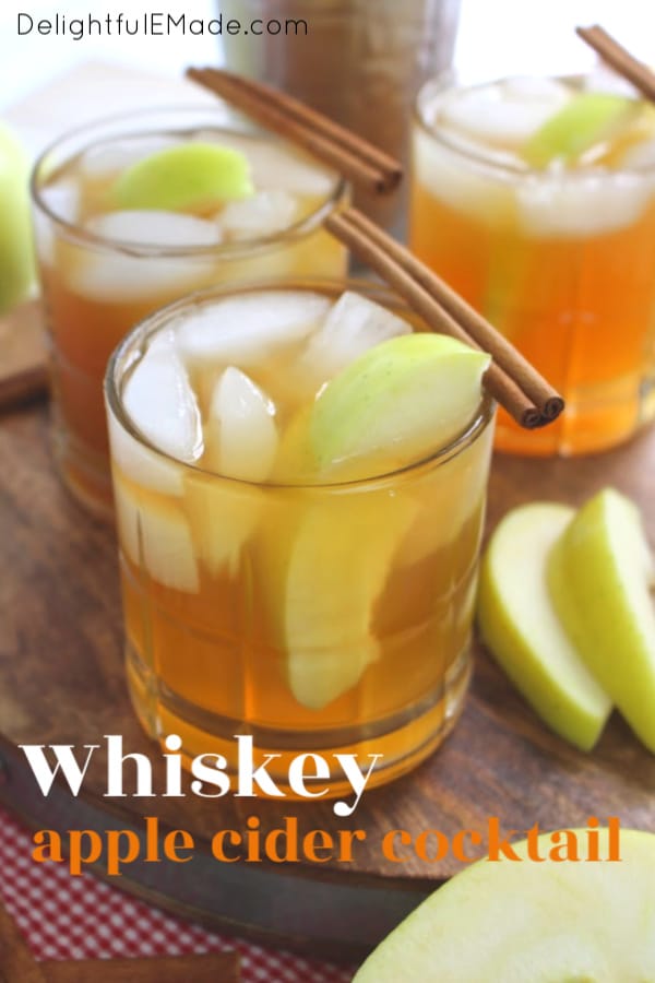 If you love hard cider, or imbibing in the occasional bourbon, this Whiskey Apple Cider Cocktail will be your new favorite drink!
