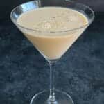 Brandy alexander in martini glass.