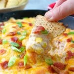 Loaded with crisp, savory bacon, sweet corn and lots of cheese, this hot & creamy Bacon Corn Dip recipe is sure to please! Serve fresh out of the oven oven with your favorite tortilla chips for a fantastic game-day snack or party appetizer.
