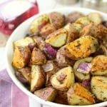 The perfect side dish for just about any meal! These Garlic & Herb Roasted Red Potatoes come together quickly and easily with simple herbs and seasoning that you likely already have in your pantry. Roasted in the oven for the perfect crispy perfection.