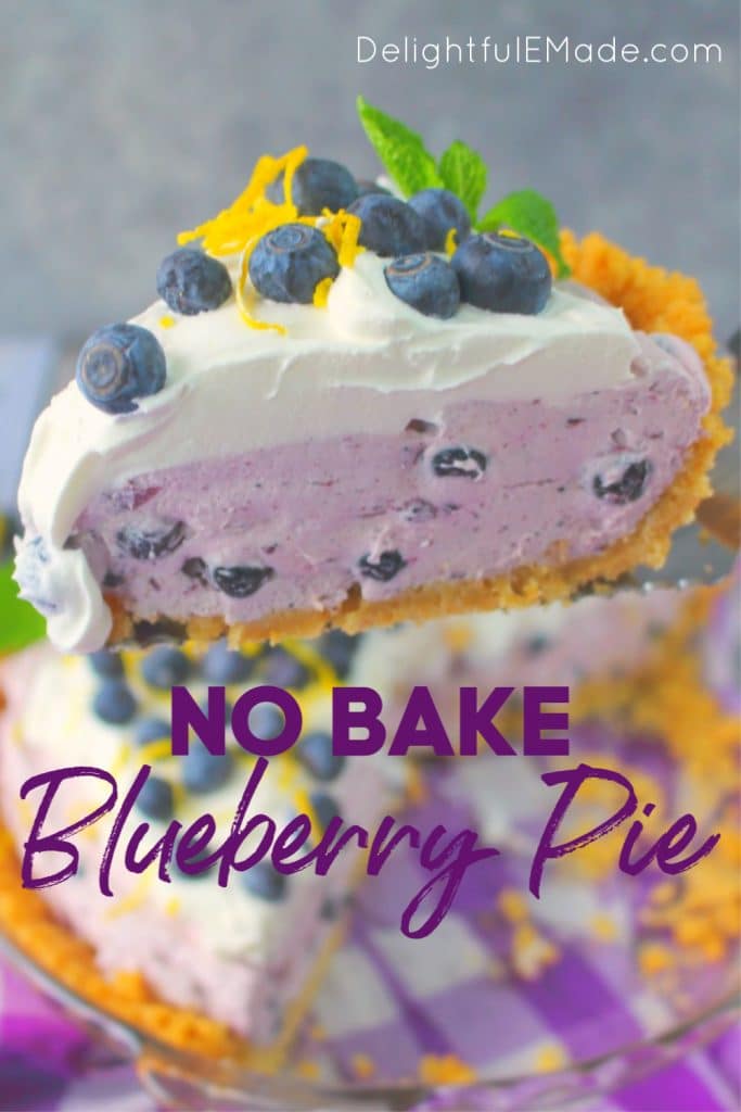 Even easier than pie, this No Bake Blueberry Pie is the perfect spring and summer dessert! Made with an incredible creamy blueberry filling, this no bake blueberry dessert is perfect for just about any occasion!