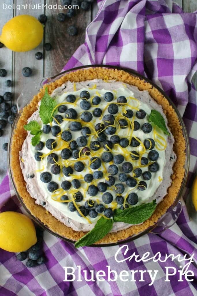 Even easier than pie, this Creamy Blueberry Pie is the perfect spring and summer dessert! Made with an incredible no-bake creamy blueberry filling, this delicious blueberry dessert is perfect for just about any occasion!