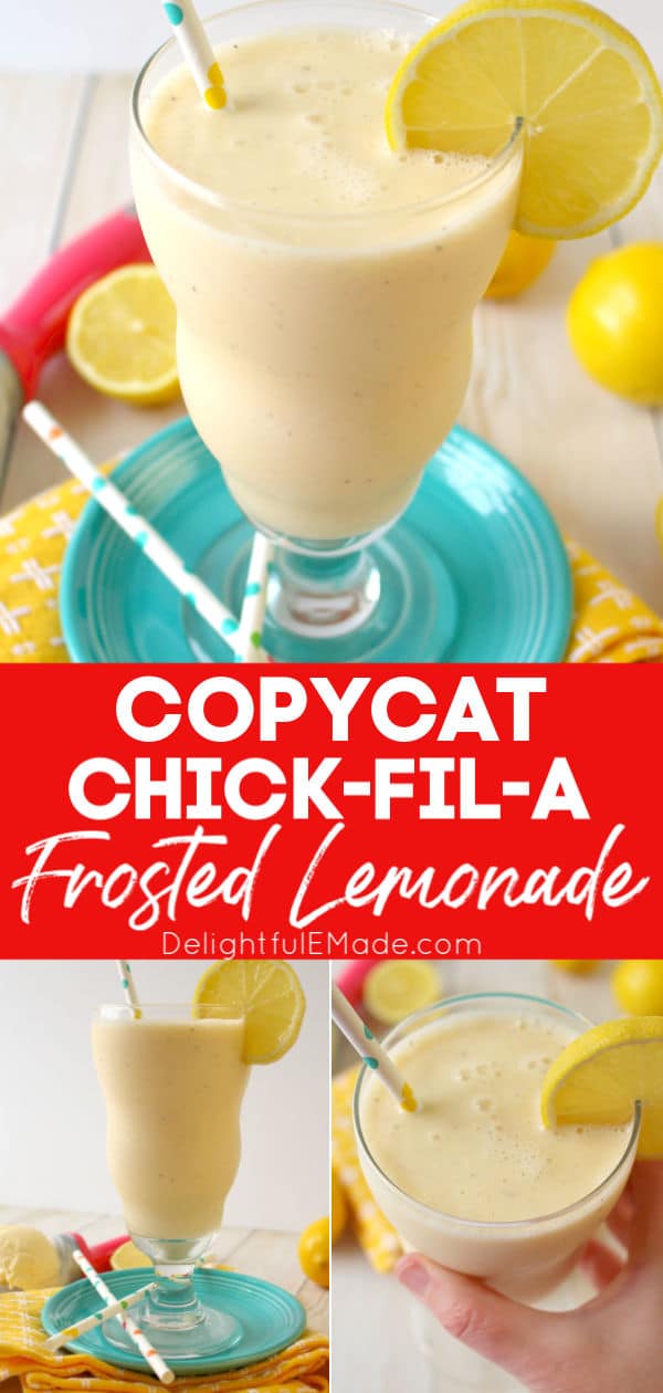 The BEST Copycat Chick Fil A Frosted Lemonade | Delightful E Made