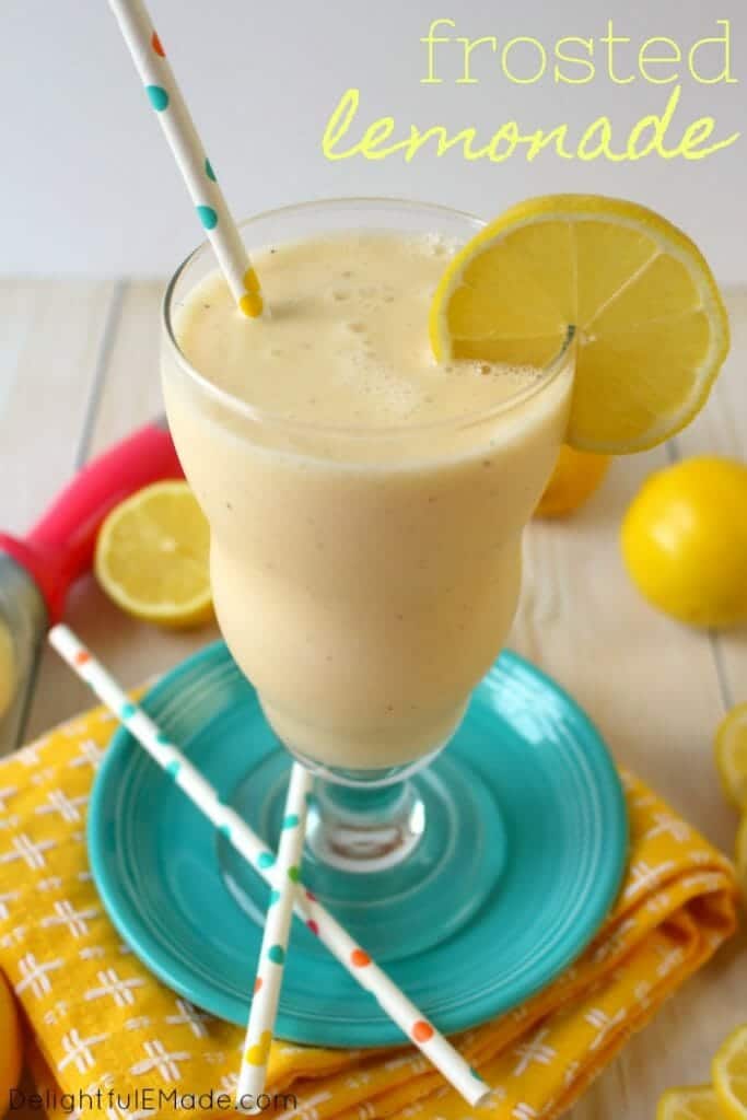 If you like Chick-fil-A's frosted lemonade, then you're gonna love this copycat recipe! Made with just a few simple ingredients, this cold, creamy Frosted Lemonade recipe is perfect on a hot day!