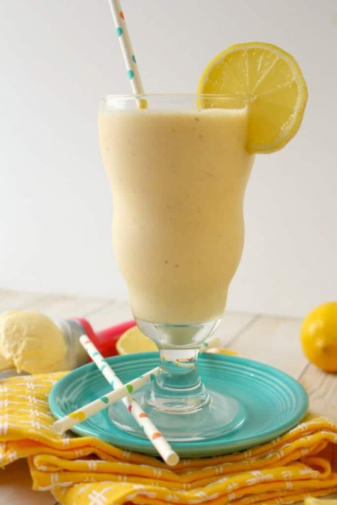 If you like Chick-fil-A's frosted lemonade, then you're gonna love this copycat recipe! Made with just a few simple ingredients, this cold, creamy Frosted Lemonade recipe is perfect on a hot day!