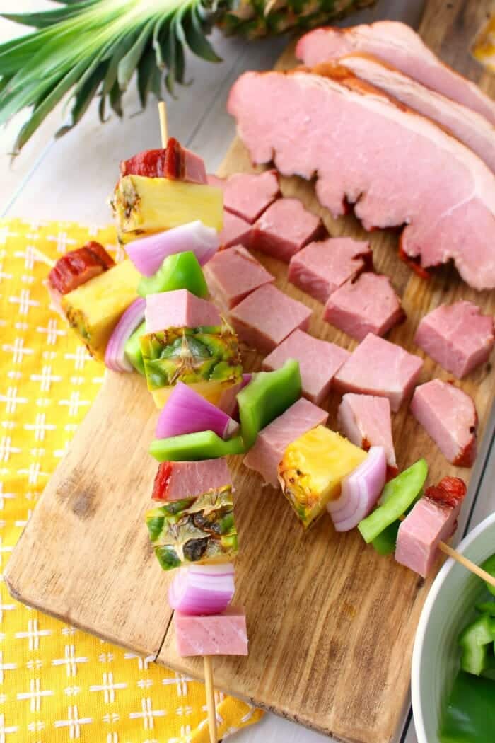 Hawaiian Ham and Pineapple Kabobs BEST Grilled Pineapple Kabobs