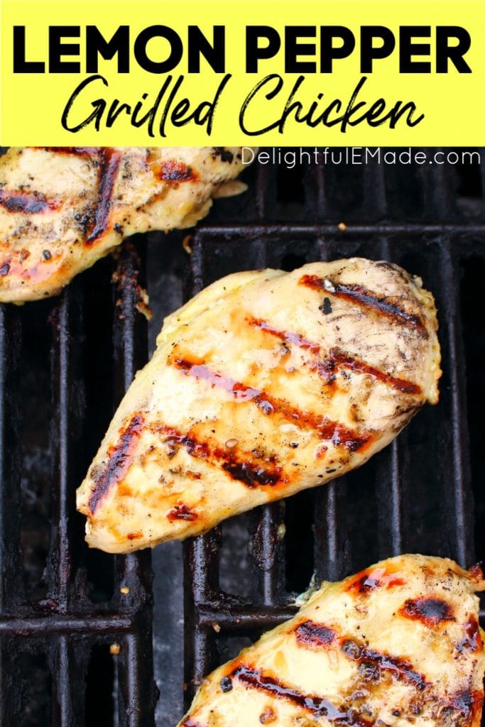 One of the BEST recipes for grilled chicken breasts! This savory, delicious Lemon Pepper Grilled Chicken comes together quickly and easily, making it the perfect healthy dinner solution. Great with chicken breasts, legs or thighs!