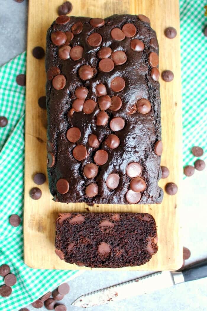 Looking for a delicious way to enjoy all that fresh summer zucchini? This Double Chocolate Zucchini Bread is the perfect sweet, quick bread recipe that's packed with fresh zucchini and loaded with chocolate chips! 