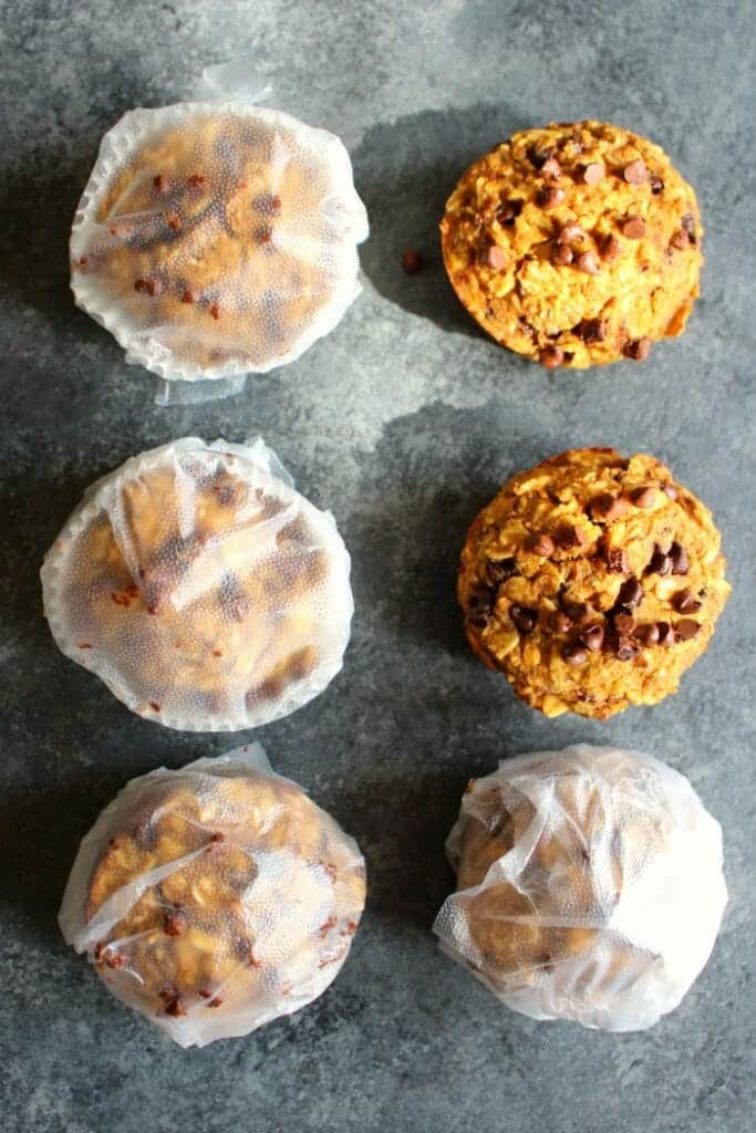 The perfect healthy muffin recipe that happens to taste amazing! These delicious Pumpkin Chocolate Chip Protein Muffins are loaded with protein and fiber, making them a great choice as a quick breakfast or healthy snack.