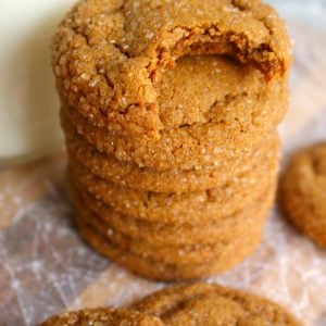 One of my all-time favorite Christmas cookies are these incredible Soft and Chewy Ginger Snap Cookies! Made with molasses, ginger, cinnamon, nutmeg and cloves, and rolled in turbinado sugar, these cookies will move you to the top of Santa's nice list!