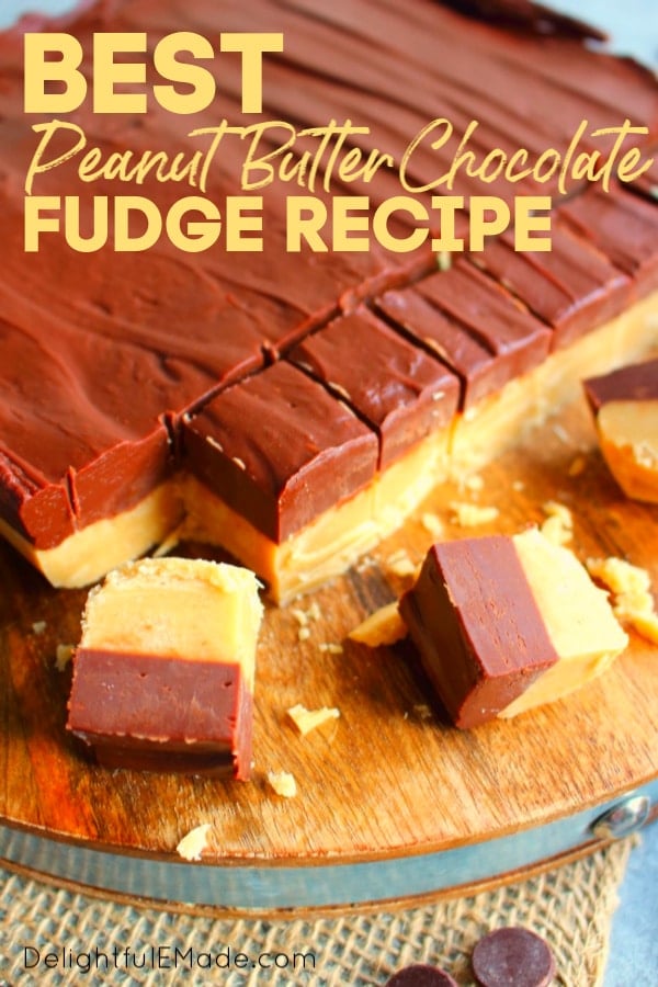 If you're looking for amazing Christmas fudge recipes, look no further! This incredible layered Peanut Butter Chocolate Fudge recipe is super simple to make and perfect for your Christmas cookie & candy exchanges!
